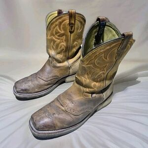 Double H Boot Men's 12 EE Domestic Wide Square Steel Toe ICE Roper Boot-DH3567